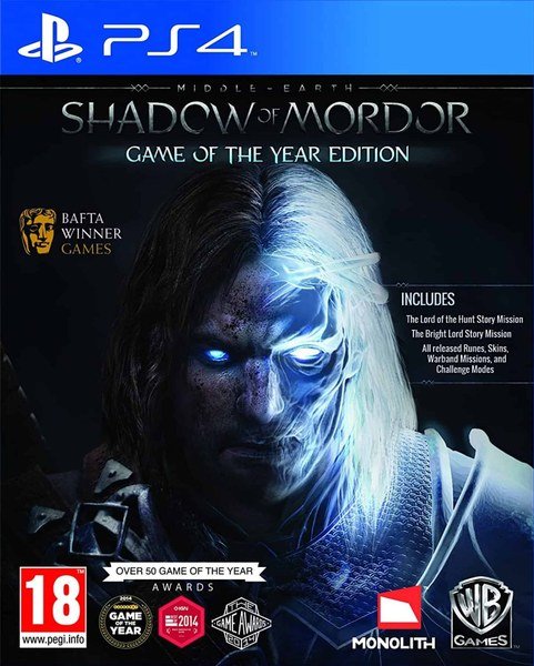Jaquette PS4 de Middle-EARTH Shadow of Mordor Game of the Year Edition