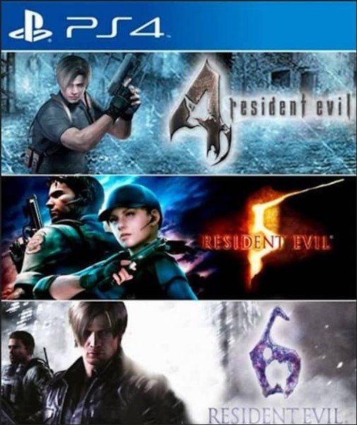Jaquette PS4 de Resident Evil 4 + 5 + 6 Triple Pack
